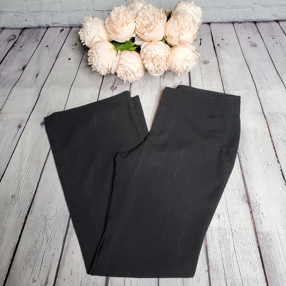 Banana Republic Shimmer Pinstripe Black Pants Size 4